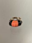 Korallen Onyx Ring