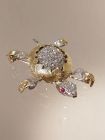 Schildkröten Brosche mit Diamanten und Rubinen