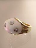 Korallen Ring mit Brillanten