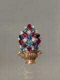 Edelstein Blumenbouquet Brosche