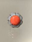Korallen Diamant Ring