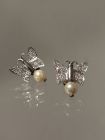 Diamant Perlen Schmetterling Ohrringe