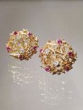 Rubin Ohrringe mit Brillanten
