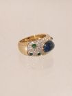 Brillant Saphir Smaragd Ring
