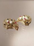 Gold Ohrringe mit Farbedelsteinen 