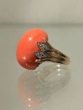 Korallen Diamant Ring