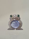 Brillant Saphir Frosch Brosche