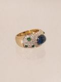 Brillant Saphir Smaragd Ring