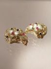 Gold Ohrringe mit Farbedelsteinen 