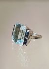 Aquamarin Ring mit Saphiren